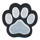 Opstrijkbare applicatie pootafdruk poes of hond wit (5 stuks)