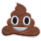 Opstrijkbare applicatie vrolijke drol emoji (5 stuks)