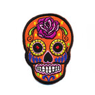 Opstrijkbare applicatie sugar skull oranje (5 stuks)