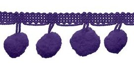 Pompom band paars 20 mm (ca. 16 meter)