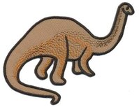 Opstrijkbare applicatie langnek dinosaurus bruin (1 stuk)
