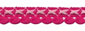 2-kleurig lusjesband fuchsia-licht roze 15 mm (ca. 16 meter)