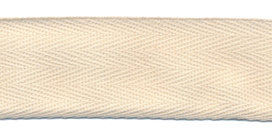 Ecru KATOENEN keperband 25 mm (ca. 50 m)