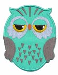 Opstrijkbare applicatie uiltje groen (1 stuk)
