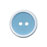 Knoop met opstaande rand licht blauw-wit 20 mm (ca. 25 stuks)