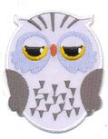 Opstrijkbare applicatie uiltje wit (1 stuk)