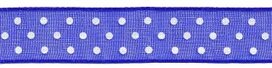 Kobalt blauw met witte stippen organza lint 13 mm (ca. 45 m)