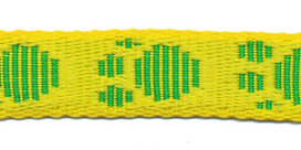 Tassenband 20 mm pootje geel/groen (ca. 5 m)