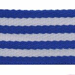 Tassenband 50 mm streep kobalt blauw/wit (ca. 5 m)