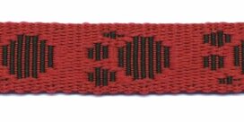Tassenband 20 mm pootje rood/zwart (ca. 5 m)