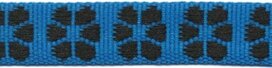 TUNNELband 15 mm bloem blauw/zwart (ca. 5 m)