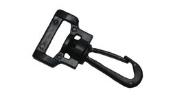 Musketonhaak zwart kunststof draaibaar 20 mm (10 stuks)