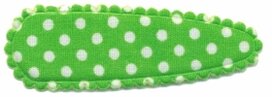 Haarkniphoesje felgroen met witte stip / polkadot 5 cm (ca. 100 stuks)