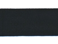 Zwart KATOENEN keperband 30 mm (ca. 50 m)