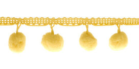 Pompom band zachtgeel 20 mm (ca. 16 meter)