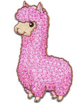 Opstrijkbare applicatie alpaca roze (5 stuks)
