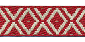 Sierband jacquard stijl rood-wit 25 mm (ca. 22 m)