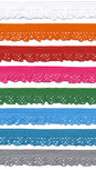 SET: 8 kleuren elastisch kant 12 mm (ca. 200 m)
