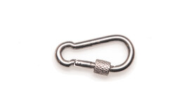 Karabijnhaak met schroefsluiting 4x40mm RVS (1 stuk)