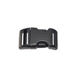 Gebogen verstelbare klikgesp zwart kunststof 20 mm (1 stuk)