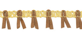 Band met suedine zachtgeel-camel 17 mm (ca. 16 meter)