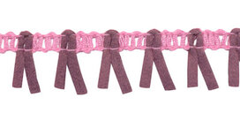Band met suedine roze-oud paars 17 mm (ca. 16 meter)