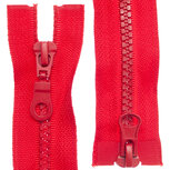 Dubbel deelbare bloktand rits 5 mm rood (#171) 75 cm (1 stuk)