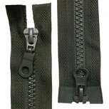 Dubbel deelbare bloktand rits 5 mm legergroen (#175) 75 cm (1 stuk)