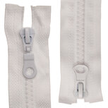 Dubbel deelbare bloktand rits 5 mm wit (#501) 75 cm (1 stuk)