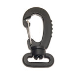 Musketonhaak zwart kunststof met metalen veer - draaibaar 20 mm (1 stuk)