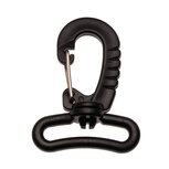 Musketonhaak zwart kunststof met metalen veer - draaibaar 30 mm (1 stuk)