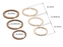 Sleutelring plat bronskleurig ca. 24 mm (10 stuks)