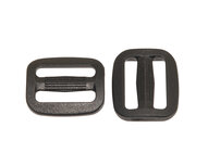 Schuifgesp zwart kunststof SLANK 20 mm - voorzijde