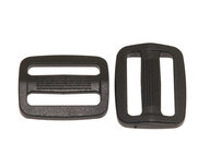 Schuifgesp zwart kunststof SLANK 25 mm - voorzijde