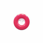 Knoop wit met fuchsia rand 13 mm (ca. 100 stuks)