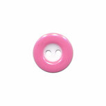 Knoop wit met roze rand 13 mm (ca. 100 stuks)