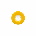 Knoop wit met gele rand 13 mm (ca. 100 stuks)