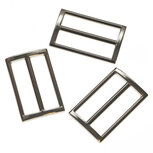 Metalen schuifgesp zilverkleurig RECHTHOEKIG 38 mm (10 stuks)