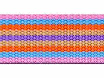 Tassenband 30 mm streep roze/blauw/oranje/zand/lila (ca. 5 m)