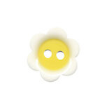 Bloemknoop wit met citroen geel hart 18 mm (ca. 50 stuks)