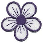 Applicatie bloem wit/donker blauw (ca. 10 stuks)