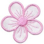 Applicatie bloem wit/licht roze (ca. 10 stuks)