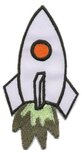 Opstrijkbare applicatie raket (1 stuk)