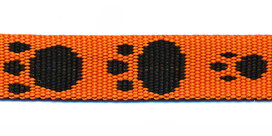Tassenband 15 mm pootje oranje/zwart (ca. 5 m)