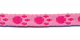 Tassenband 10 mm pootje licht roze/roze (ca. 5 m)