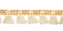 Band met kwastjes beige/geel-creme 15 mm (ca. 16 meter)