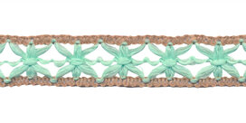 Gebreid sierband mintgroen met zand ca. 15 mm (ca. 10 m)