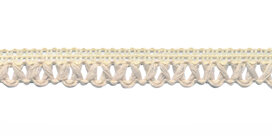 Gebreid sierband creme-licht grijs ca. 9 mm (ca. 10 m)