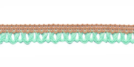 Gebreid sierband zand-mintgroen ca. 9 mm (ca. 10 m)