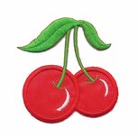 Opstrijkbare applicatie kers groot (1 stuk)